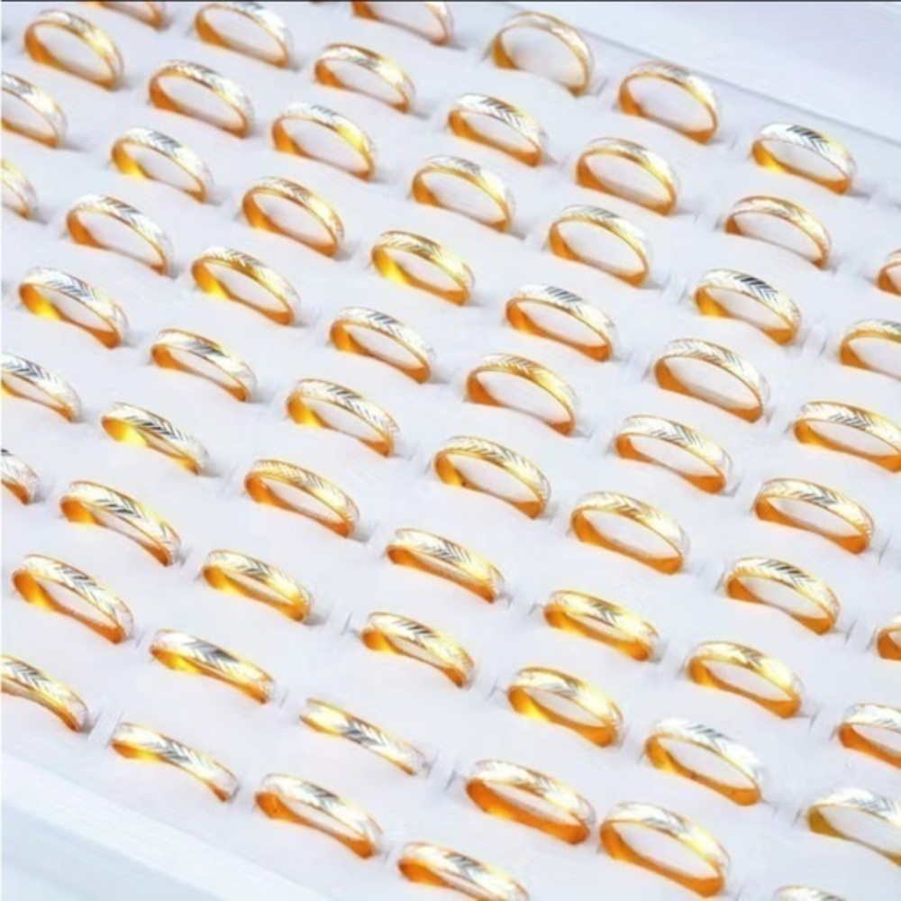 NEW Fine Fashion Unisex Lightweight Aluminum 100 Piece Ring Lot (Gold & Silver)